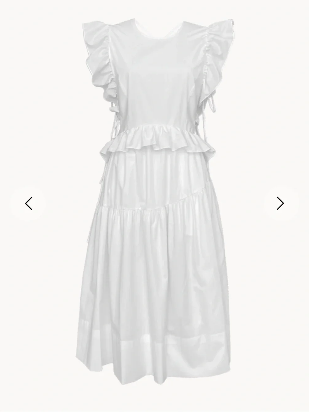 LSG Allina Liu • White Ruffle Side-Tie Midi Dress - Picture 6 of 10